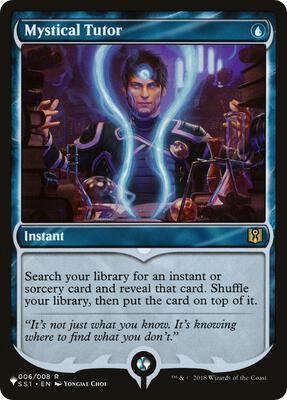 Mystical Tutor card from The List Reprints