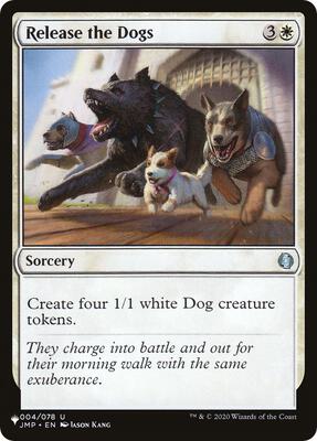 Release the Dogs card from The List Reprints