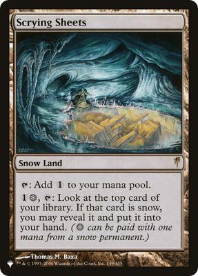 Scrying Sheets card from The List Reprints