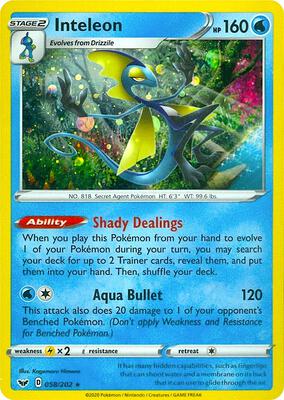 Inteleon - 058/202 (Cosmos Holo) card from Miscellaneous Cards & Products