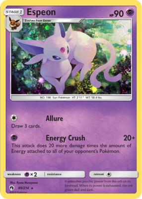 Espeon - 89/214 (Cosmos Holo) card from Blister Exclusives