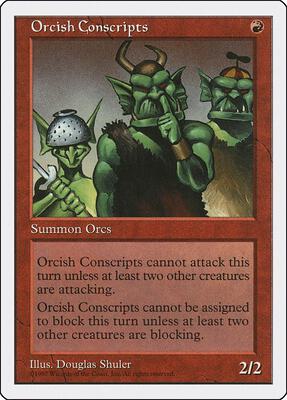 Orcish Conscripts card from Fifth Edition
