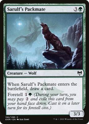 Sarulf's Packmate card from Kaldheim