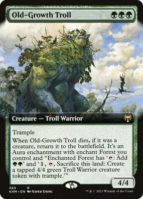 Old-Growth Troll (Extended Art) card from Kaldheim