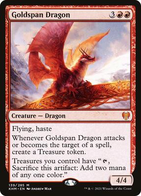 Goldspan Dragon card from Kaldheim
