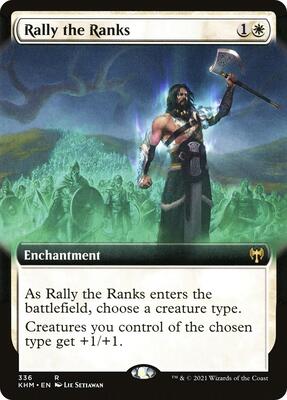 Rally the Ranks (Extended Art) card from Kaldheim