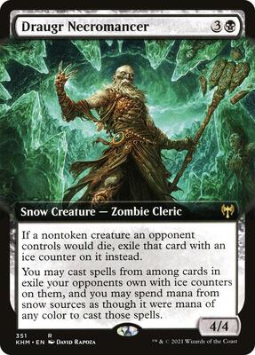 Draugr Necromancer (Extended Art) card from Kaldheim