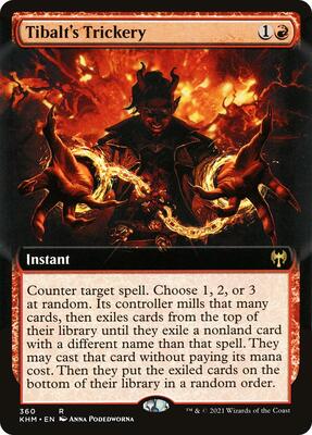Tibalt's Trickery (Extended Art) card from Kaldheim