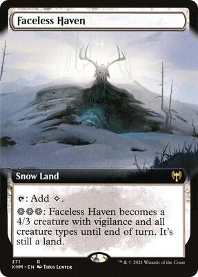 Faceless Haven (Extended Art) card from Kaldheim