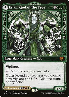 Esika, God of the Tree (Showcase) card from Kaldheim