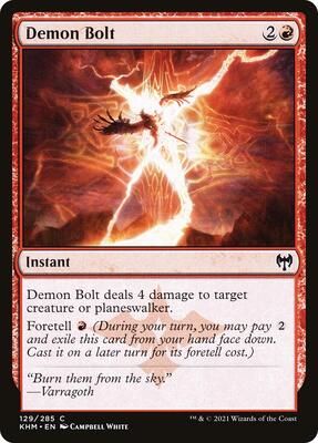 Demon Bolt card from Kaldheim