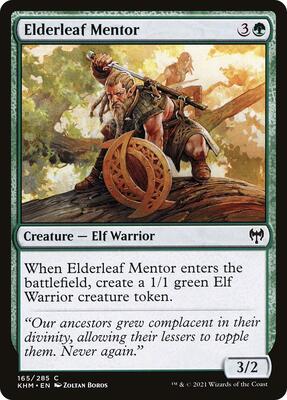 Elderleaf Mentor card from Kaldheim