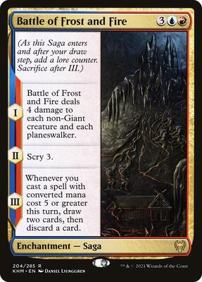 Battle of Frost and Fire card from Kaldheim