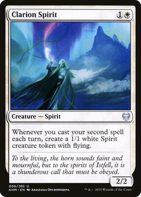 Clarion Spirit card from Kaldheim