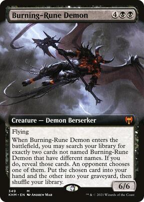 Burning-Rune Demon (Extended Art) card from Kaldheim