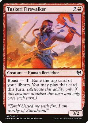 Tuskeri Firewalker card from Kaldheim