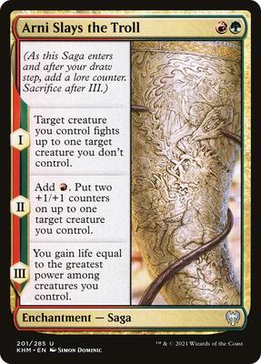 Arni Slays the Troll card from Kaldheim