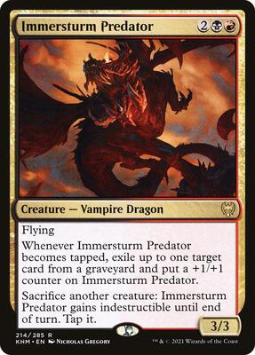 Immersturm Predator card from Kaldheim