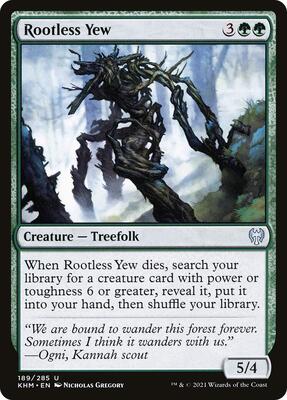 Rootless Yew card from Kaldheim
