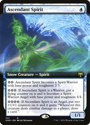 Ascendant Spirit (Extended Art) card from Kaldheim