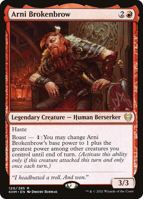 Arni Brokenbrow card from Kaldheim