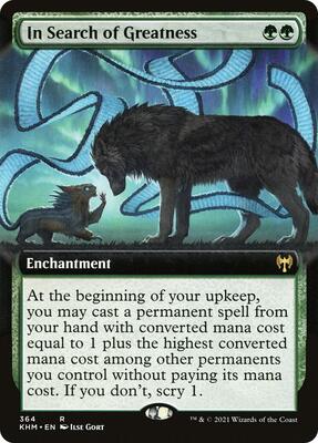 In Search of Greatness (Extended Art) card from Kaldheim