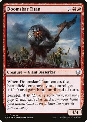 Doomskar Titan card from Kaldheim