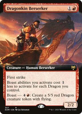 Dragonkin Berserker (Extended Art) card from Kaldheim