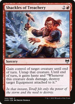 Shackles of Treachery card from Kaldheim