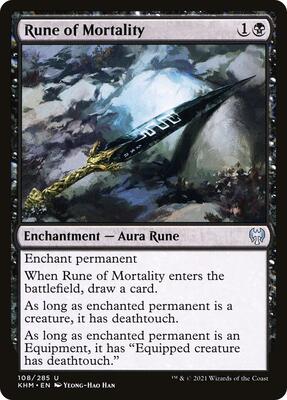Rune of Mortality card from Kaldheim