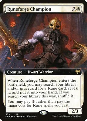 Runeforge Champion (Extended Art) card from Kaldheim