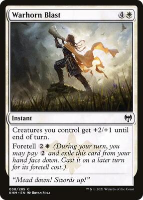 Warhorn Blast card from Kaldheim