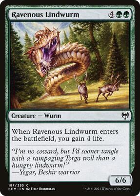 Ravenous Lindwurm card from Kaldheim