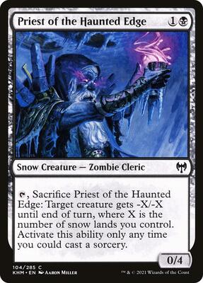 Priest of the Haunted Edge card from Kaldheim