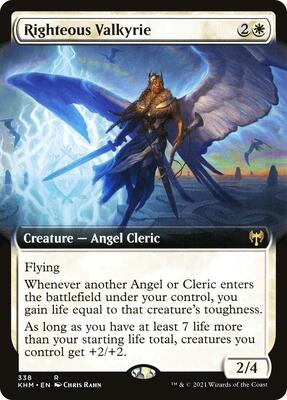 Righteous Valkyrie (Extended Art) card from Kaldheim