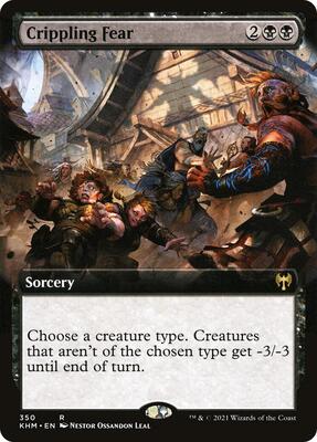 Crippling Fear (Extended Art) card from Kaldheim