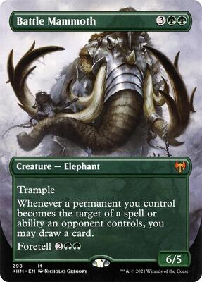 Battle Mammoth (Borderless) card from Kaldheim