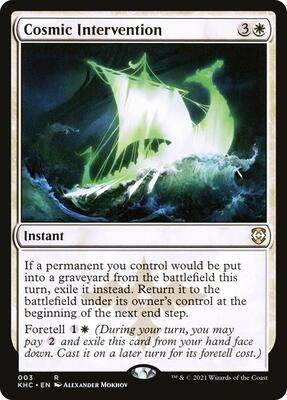 Cosmic Intervention card from Commander: Kaldheim