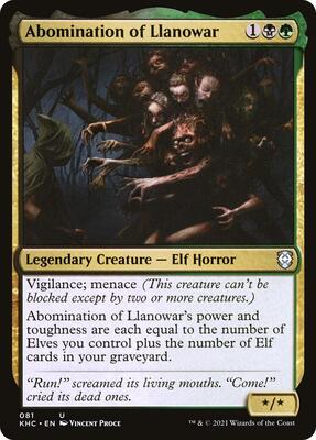 Abomination of Llanowar card from Commander: Kaldheim
