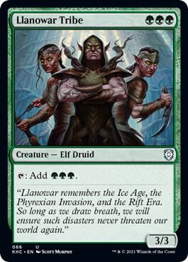 Llanowar Tribe card from Commander: Kaldheim