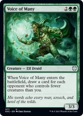 Voice of Many card from Commander: Kaldheim