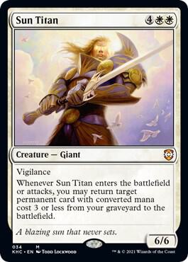 Sun Titan card from Commander: Kaldheim