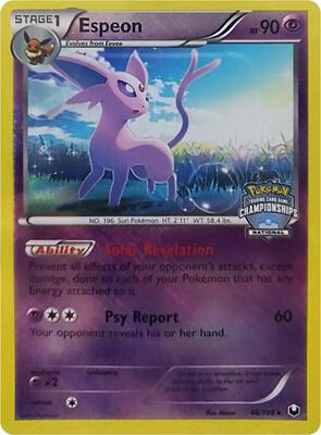 Espeon - 48/108 (National Championships) card from League & Championship Cards
