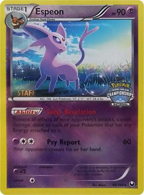 Espeon - 48/108 (National Championships) [Staff] card from League & Championship Cards