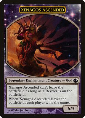 Xenagos Ascended card from Hero's Path Promos