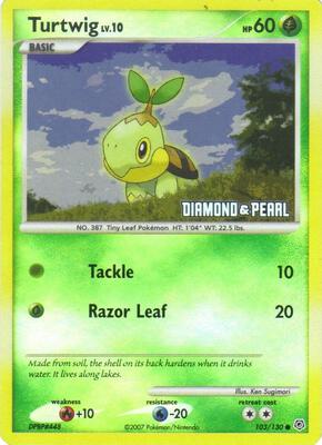 Turtwig - 103/130 [Diamond & Pearl] card from Burger King Promos