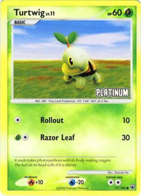 Turtwig - 77/100 [Platinum] card from Burger King Promos
