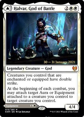 Halvar, God of Battle card from Prerelease Cards