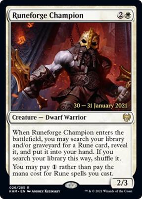 Runeforge Champion card from Prerelease Cards