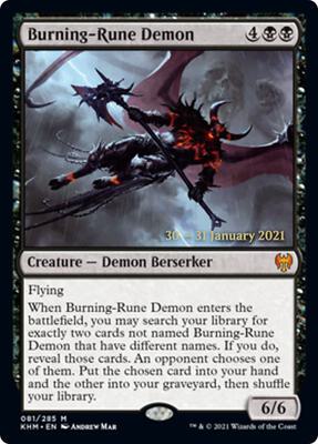 Burning-Rune Demon card from Prerelease Cards